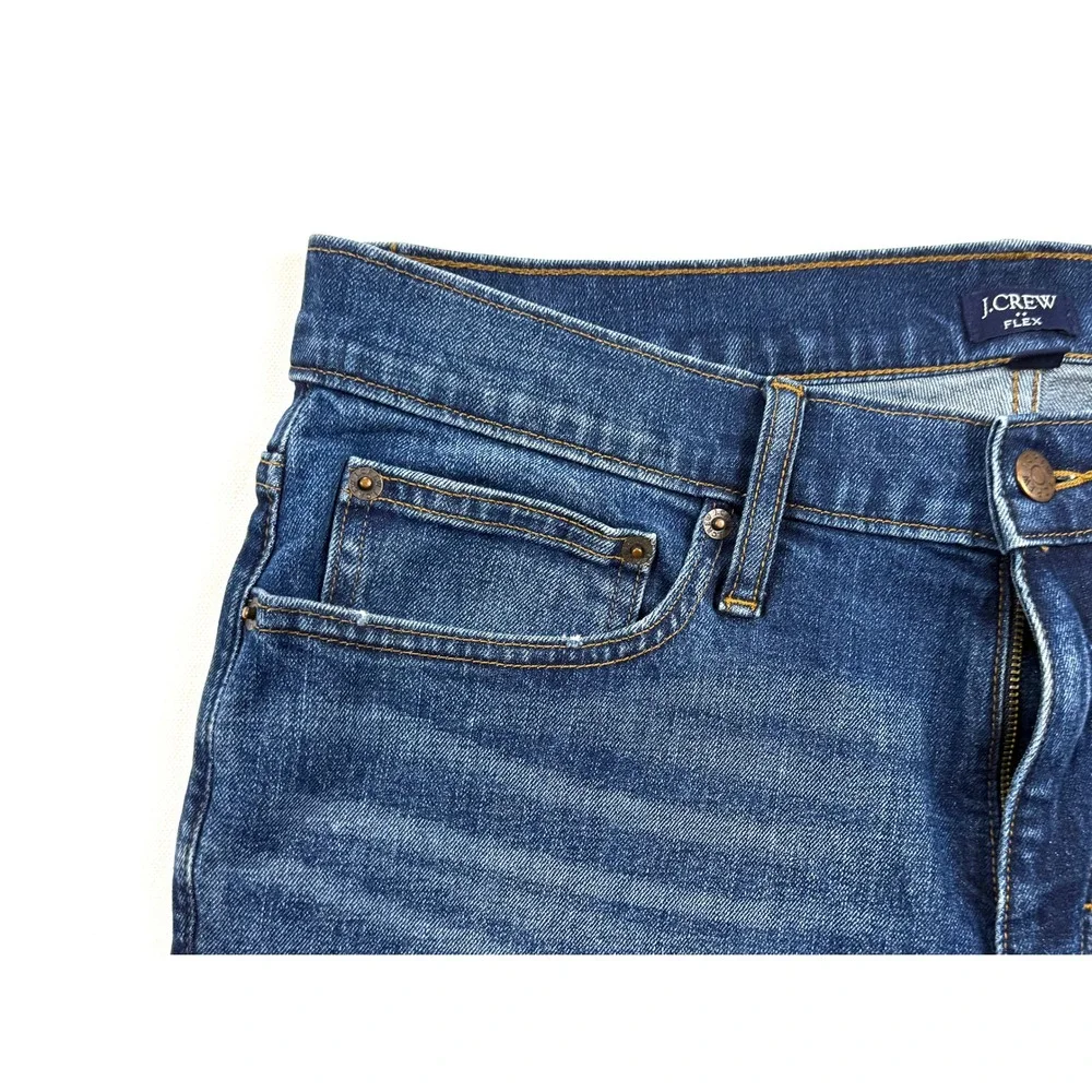 J CREW Men's Slim Fit Flex 32x30 Distressed Denim Medium Wash Blue Jeans #1777